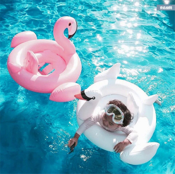 Inflatable Swimming Ring Flamingo Swan Pool Air Mattress Float Toy Water Toy for Kids Baby Infant Swim Ring Pool Accessories