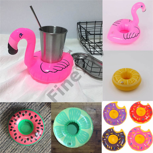 Hot Sale Inflatable Flamingo Drinks Cup Holder Pool Floats Bar Coasters Floatation Devices Children Bath Toy small size