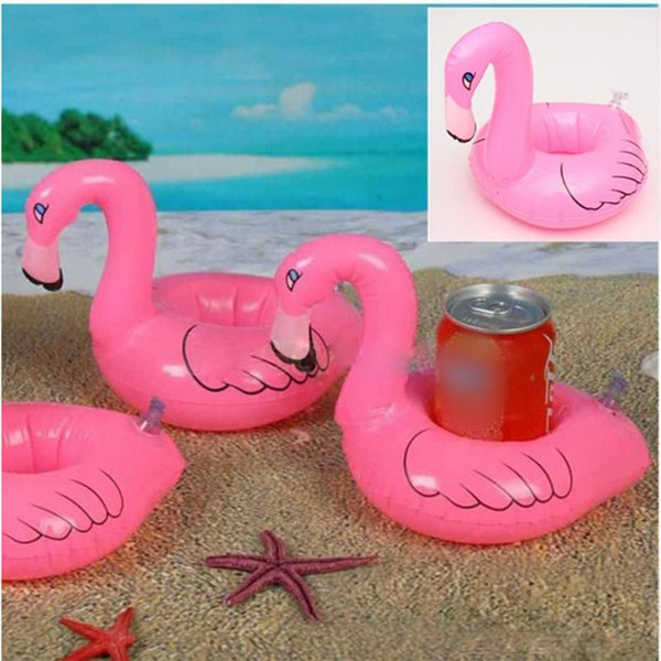 Mini Flamingo Floating Inflatable Drink Can Cell Phone Holder Stand Pool Toys Event & Party Supplies LC390
