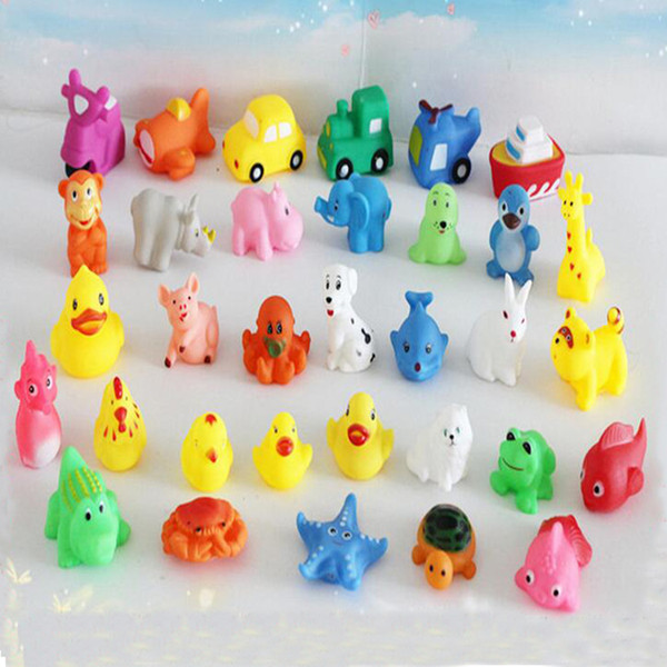 Promotion Sale Mini Rubber Ducks Animals Baby Bath Water Toys For Sale Kids Bath PVC Duck Animals With Sound Floating Duch Wholesale 0061CHR