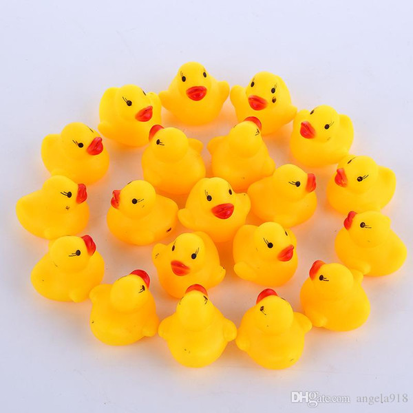 High Quality Baby Bath Water Duck Toy Sounds Mini Yellow Rubber Ducks Bath Small Duck Toy Children Swiming Beach Gifts EMS shipping E1277