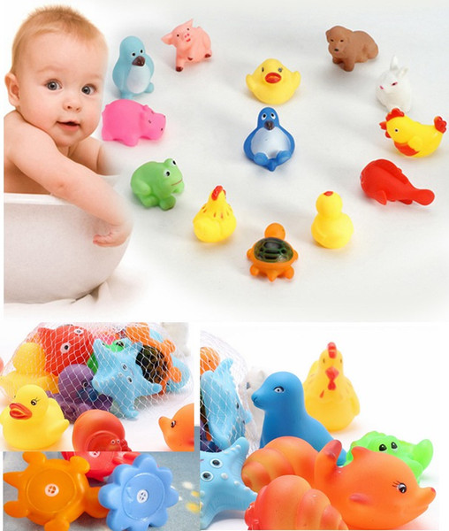 13style Animal Bath Toys Bath Baby Swiming Gifts Rubber Bathing Washing Sets Children Education Toys Children's Swimming Gear