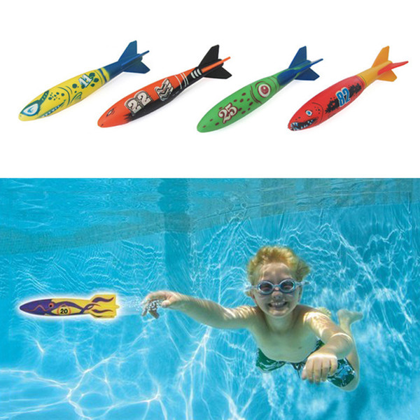 4pcs/set outdoor beach Pool Diving Toy for Pool Use Gliding Shark Throwing Torpedo Underwater 4PCS/Lot