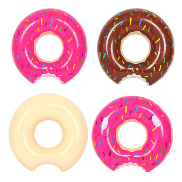 90cm Gigantic Donut Swimming Summer Outdoor Inflatable Swim Ring Pool Swimming Floating Boat Row Water Toy Pool Inflatable Floats Pool Toys