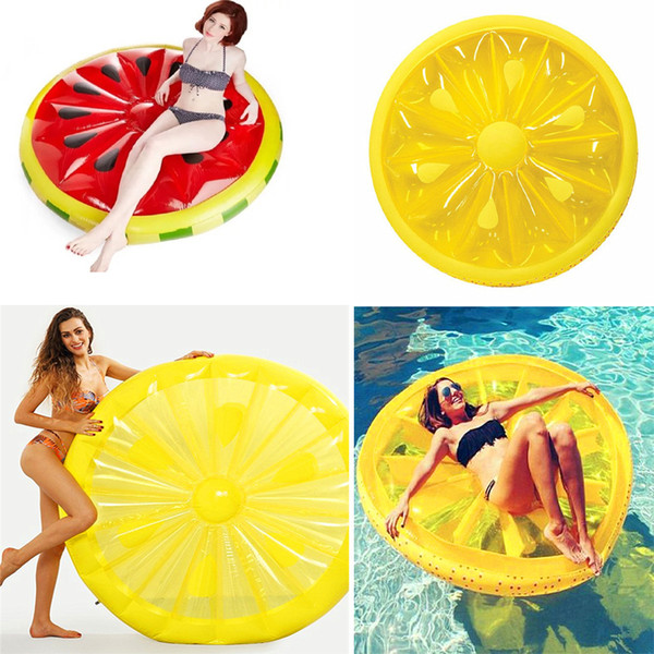 45inch Inflatable Watermelon Lemon Cream Rainbow Float Mattress Pool Fun Toys Floating Row Air Bed Affordable Missley Giant PVC 10pcs