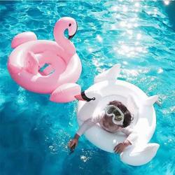 Baby Inflatable Swim Ring White Swan Baby Float Swimming Ring Baby Swimming Ring Inflatable Seat Boat Beach Toys Flamingo for 0T - 3T G28