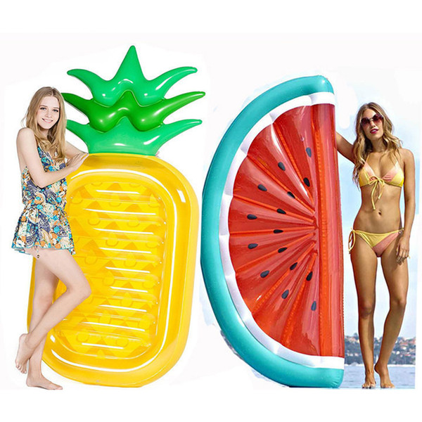 Inflatable Pineapple watermelon Water Toy Giant Floating Bed Raft Air Mattress Summer Holiday Swmming Ring C6646