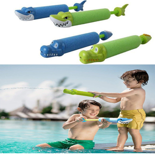 32.5cm Shark & Crocodile Animal Head Foam Water Gun Blaster Kids Children Summer Outdoor Beach Toys-Color Assorted