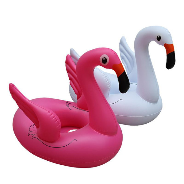 78*58*65cm Kids Flamingo Float Swimming Ring Baby Life Buoy Floating Ring Flamingo Water Circle Flamingo Pools Outdoor Play CCA11535 12pcs