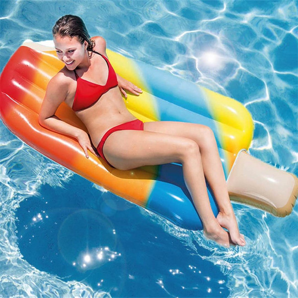 Ice Cream Floating Mattress PVC Inflatable Cartoon Outdoor Water Fun Summer Adult Water Floating Swimming Seat