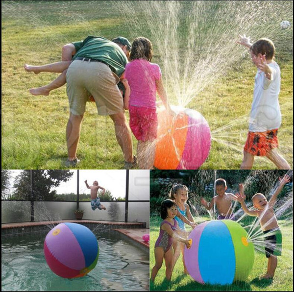 inflatable Spray Water Ball Children Summer Outdoor Swimming Beach Pool Play The Lawn Balls Playing Funny Toy KKA5448
