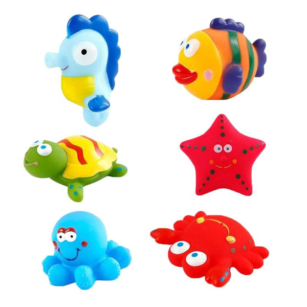 6pcs Ocean Life Creative Cute Bath Toy Set Water Toy Set Beautiful Toy for Baby Newborn Infant