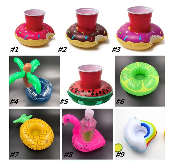 New Flamingo Inflatable Floating Drink Botlle Holder Lovely Pink Floating Bath Kids Toys Christmas Gift For Kids Can Floats