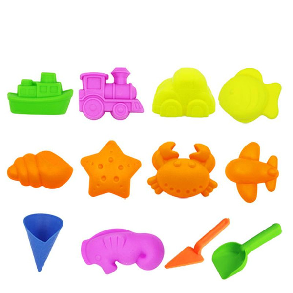 12pcs Beach Sand Toys Sandbox Educational Fun Play Sand Kit Toys Playset for Kids Children