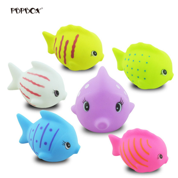 6 Pcs Cute Fun Animals Floating Toy Vinyl Water Fish Bath Toys for Baby Infant Bath Time