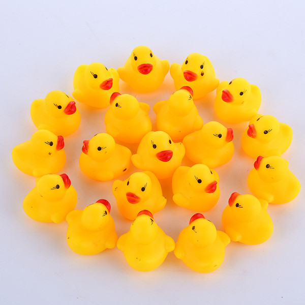 Stock Baby Bath Water Toy toys Sounds Yellow Rubber Ducks Kids Bathe Children Swimming Beach Gifts Gear Baby Kids Bath Water Toy