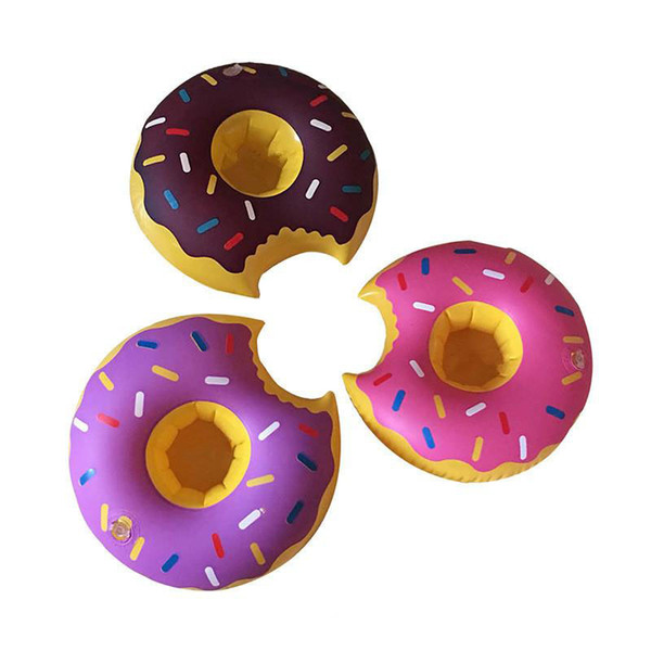 Inflatable Donut Coasters PVC Cup holder Water coke cup holder Beverage Boats Big Mouth Swimming holder
