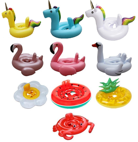 Baby Swimming Ring Unicorn Seat Inflatable Unicorn Pool Float Baby Summer Water Fun Pool Toy swan flamingo Kids Swimming float