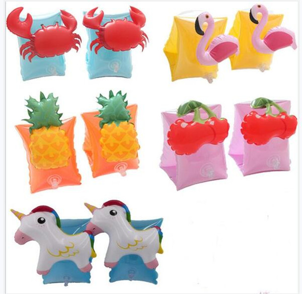 Inflatable Crab Beach Toys Swimming Arm Ring Kids Flotation Arm Swimming Sleeve Children Wear Floats Water Games Rings 