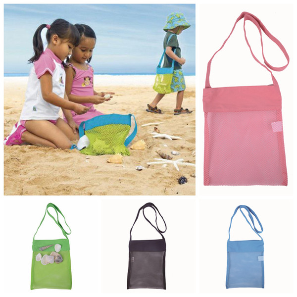 Kids Beach Mesh Pouch Children Ball Pouch Beach Sand Toys Storage Bag Organizer Carrying Box Tote Girls Sandboxes Shell Beach Bags LDH32