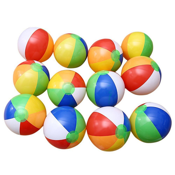 Water Polo Rainbow Color Inflatable Beach Ball for Kids Birthday Christmas Halloween Gift Summer Swimming Sport Toy PVC 23cm