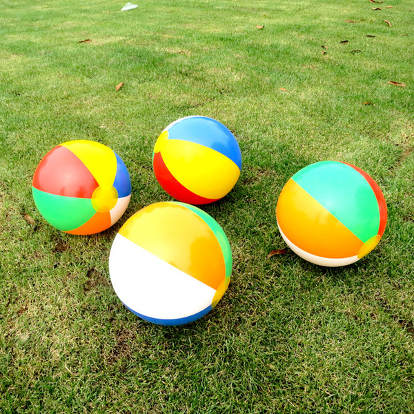 Summer 23cm Inflatable Beach Ball Rainbow Multi-colour Outdoor Water Sports Balloon Water Toys Party A Gift For Children C152Q