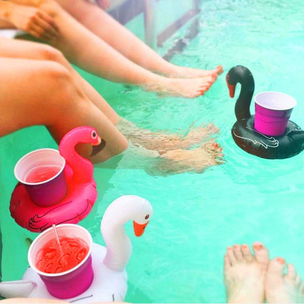 Inflatable Drink Cup Holder PVC Inflatable Swan Flamingo Beer Drink Cup Holder Pegasus Floating Pool Drink Holder for Party