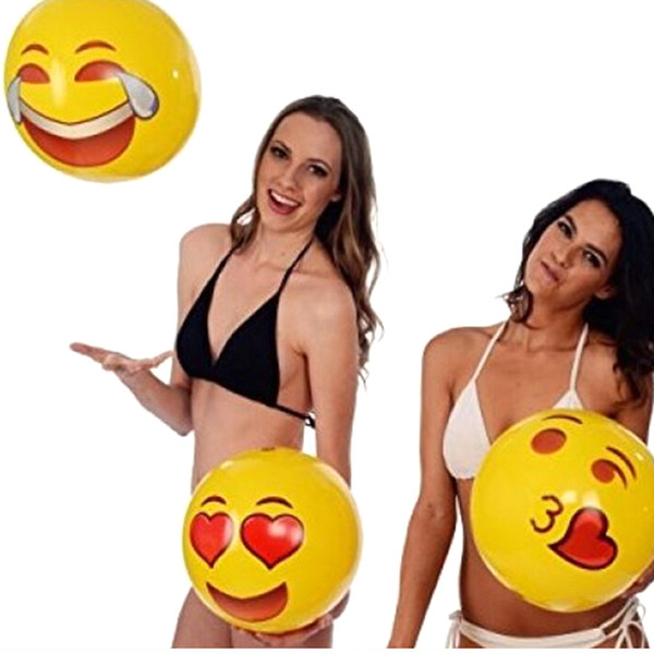 600pcs Emoji PVC Inflatable Beach Balls Inflatable Ball Pool Outdoor Sand Play Water fun Toys 30cm/12inches Sport Outdoor Water Fun toys