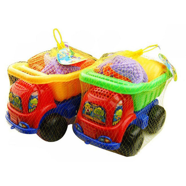 6pcs Dump Truck Beach Sand Mould Multicolor Set 14cm/5.5inch 13.5cm/5.3inch Sand Kids Water Fun Play Game Toy