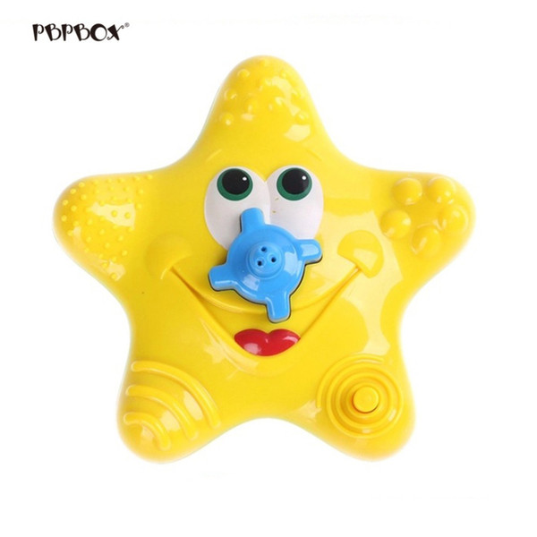Baby Bath Toy Sea Star Spraying Fountain Electronic Rotating Water Star Style Bathtime Toy (Yellow)
