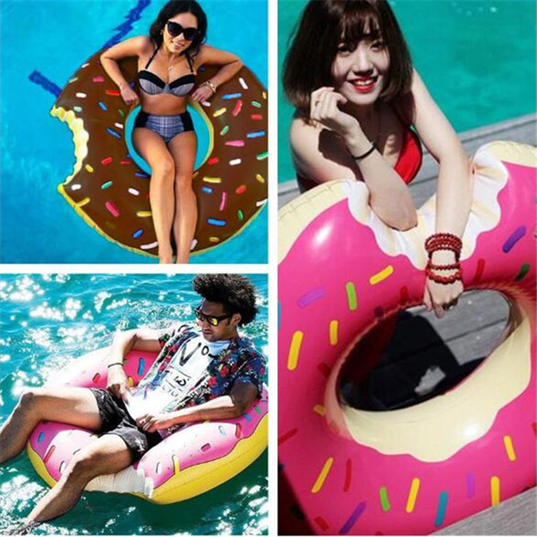 40pcs fashion 120cm Gigantic Donut Swimming Float Inflatable Swimming Ring Adult pool floats 2colors beach and swimming toy D820
