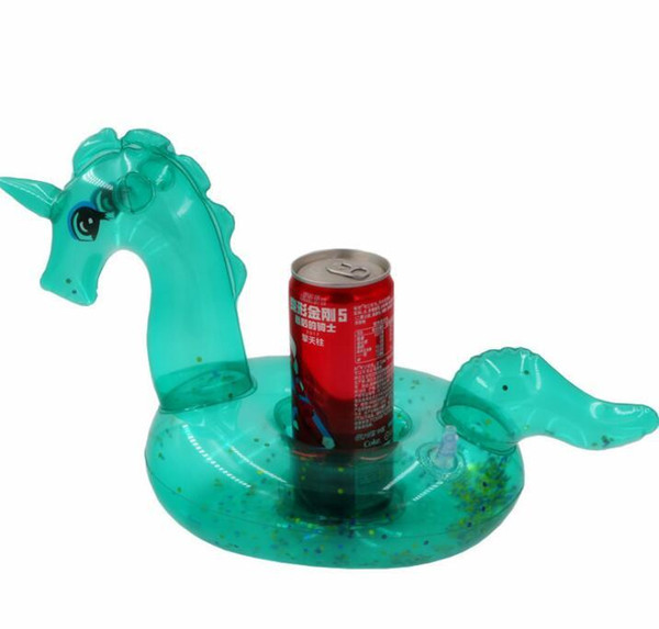 Inflatable Unicorn Cup Holder ins Green Transparent Drink Floats Inflatable Party Toy drink holder Pool Floats Water Toy