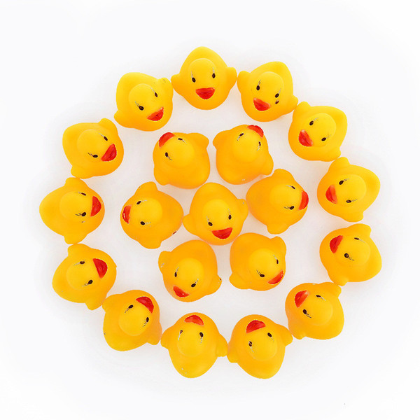 High Quality Baby Bath Water Duck Toy Sounds Mini Yellow Rubber Ducks Bath Small Duck Toy Children Swiming Beach Gifts EMS shipping A08