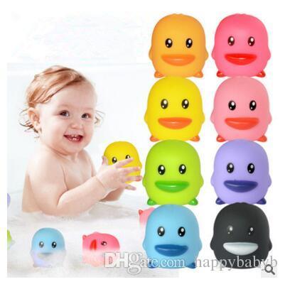 8pcs lot Mini Ducks Animals Baby Bath Water Toys For Sale Kids Bath PVC Duck Animals With Sound Floating Animal Wholesale