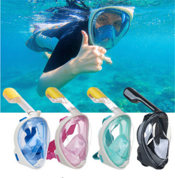 Full Face Snorkeling Masks Panoramic View Anti-fog Anti-Leak Swimming Snorkel Scuba Underwater Diving Mask GoPro Compatible