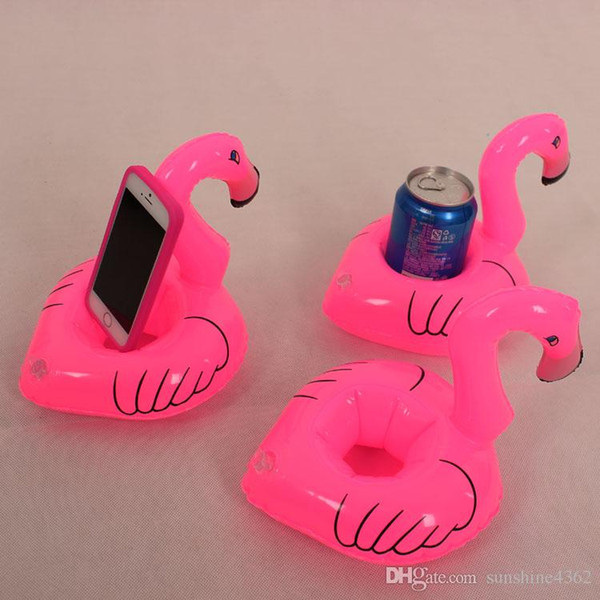 12pcs/lot Flamingo Inflatable Drink Botlle Holder Lovely Pink Floating Bath Kids Toys Christmas Gift For Kids S30263