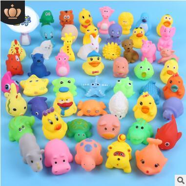 Mini Yellow Rubber Ducks Starfish penguins frog fish Baby Bath Water Toys Kids Bath PVC Duck with sound Floating Duck 214