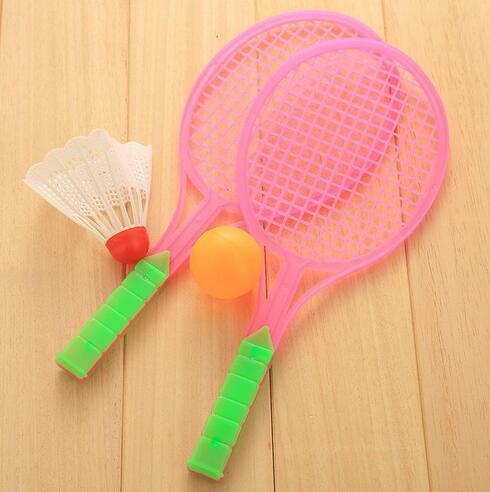 3pair/lot Badminton Table Tennis Ball Set Outdoor Sports Game Children Boys Girls Plastic Two-in-one Toy Rackets