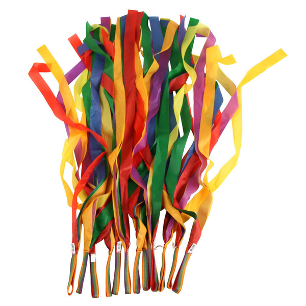 Kids Sports Rainbow Ribbon Children boys girls Gym Rhythmic streamers for Dance Art Exercises Cheerleading Fitness B11