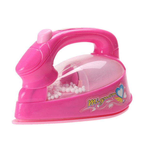 Mini Electric Iron Environmental Friendly Plastic Light-up Simulation Kids Children Play House Toy Baby Girls Pretend Play Pink