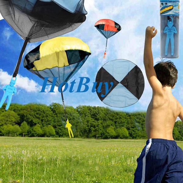 Random Color Skydiver Kids Toy Hand Throwing Parachute Kite Outdoor Play Game Toy #3846