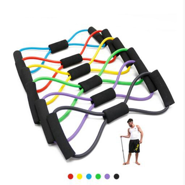 8 Type Yoga pull rope elastic latex rubber muscle training rope gym fitness equipment strap resistance for 7 different colors