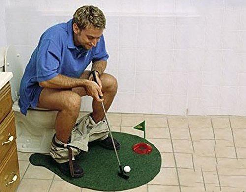 Toilet Golf Bathroom Game Mini Golf Set Putter Practice in the Bathroom with this Potty Putter Play Golf on the Toilet Wholesale