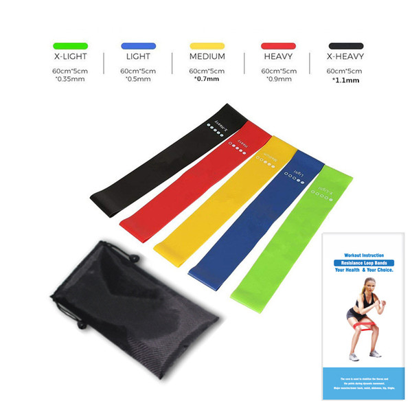 HOT SELLING 5PCS Set Resistance Band fitness 5 Levels Latex Gym Strength Training Rubber Loops Bands Fitness Equipment Sports yoga belt Toys