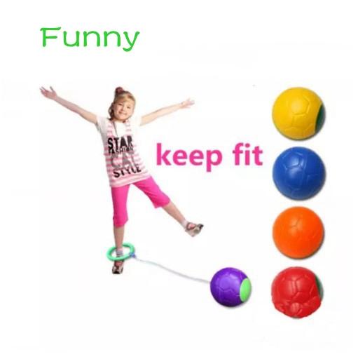 Funny children exercise one foot skip hard ball plastic jump ball foot hula hoop skipping rope ball toy outdoor toys kids gift