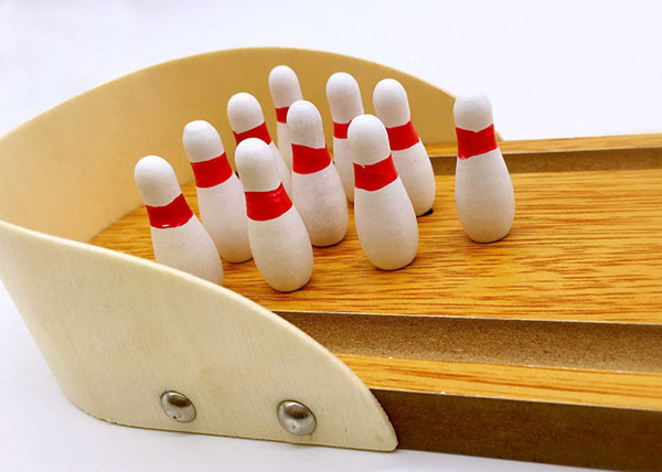 Adult Chlidren Mini Indoor Desktop Games Wooden Bowling Table Grounder For Play Games Party Fun Kids Bowling Toys Board Games