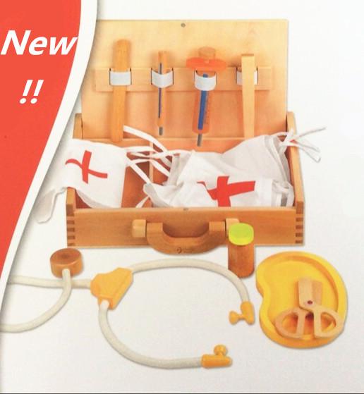 New Arrived Baby Toys Doctor Set Play House Wooden Toy Simulation Medicine Cabinet Box Doctor Toy Popular Games Gift