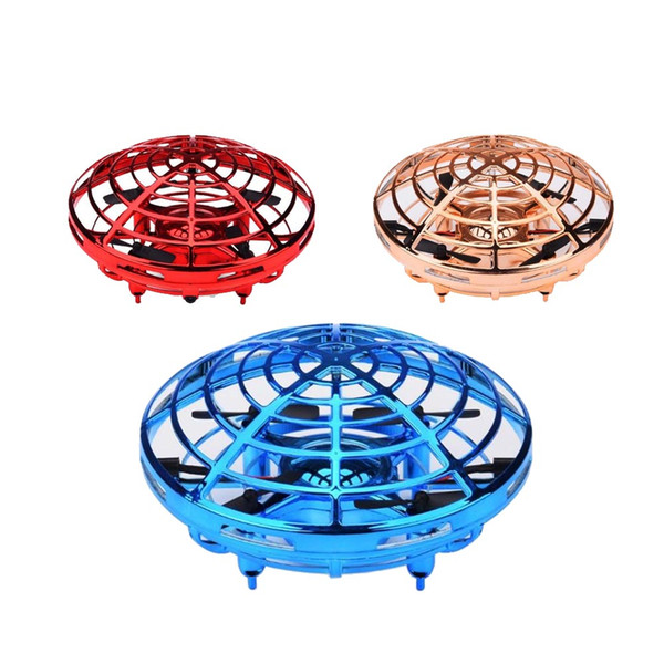 Mini 4-axis LED Suspension induction aircraft Hand Flying UFO Ball 360 Degrees Rotatable Multiplayer Interactive Entertainment Kids Toy Gift