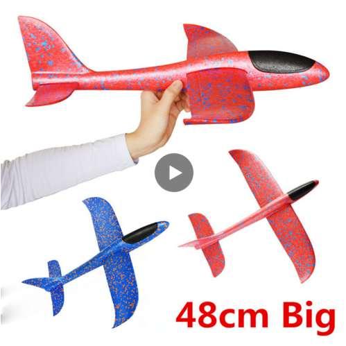 48cm Big Good quality Hand Launch Throwing Glider Aircraft Inertial Foam EPP Airplane Toy Children Plane Model Outdoor Fun Toys