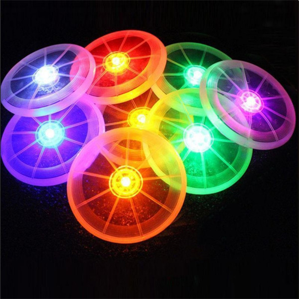 Wholesale- Colorful Frisbee UFO Kid Toy Spin LED Light Outdoor Toy Flying Saucer Disc Educational UFO Children Beach toys Toy Sports